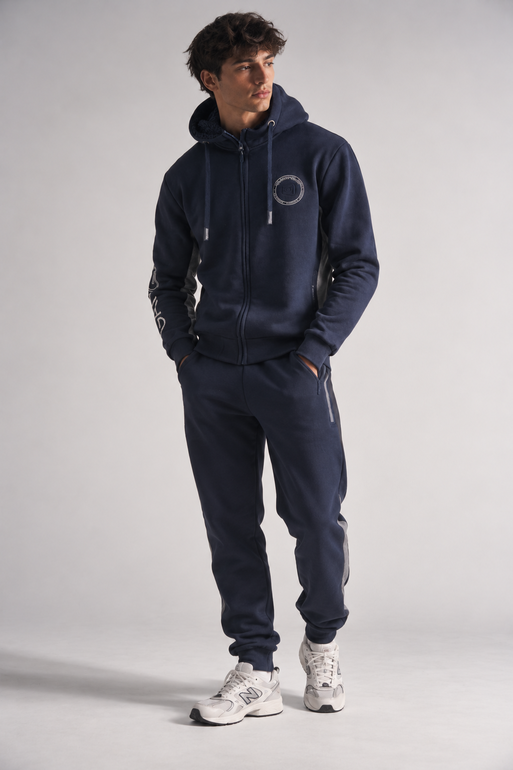 Polerón Full Zipper Fleece Power Azul Gangster-3