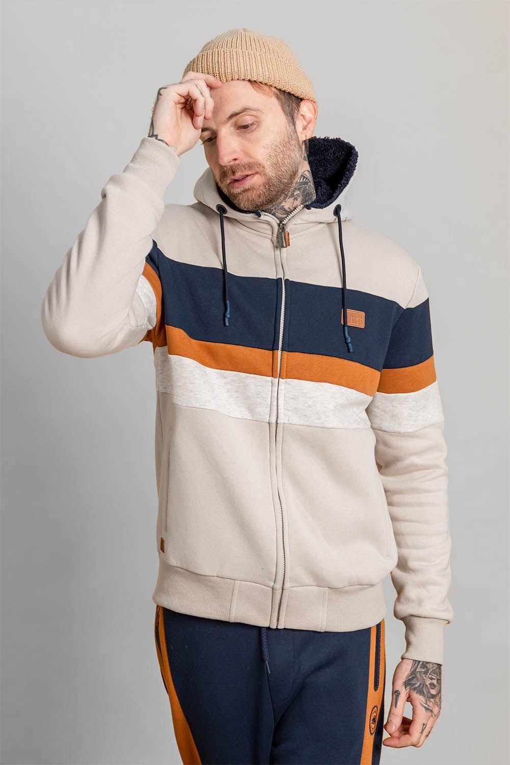 Polerón Full Zipper Fleece Community Beige Gangster-0