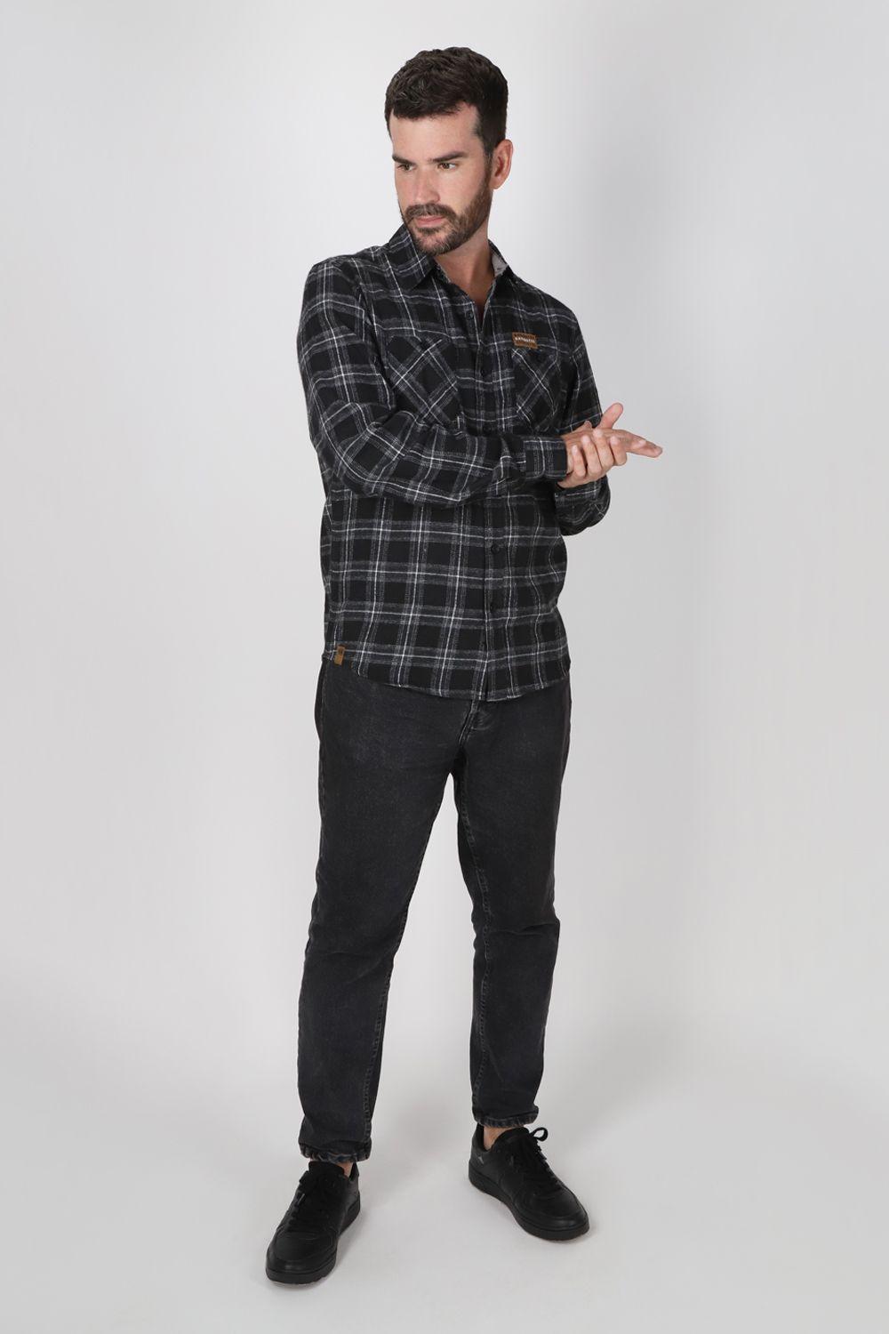 Camisa ML Franela Nomad Negro Gangster-3