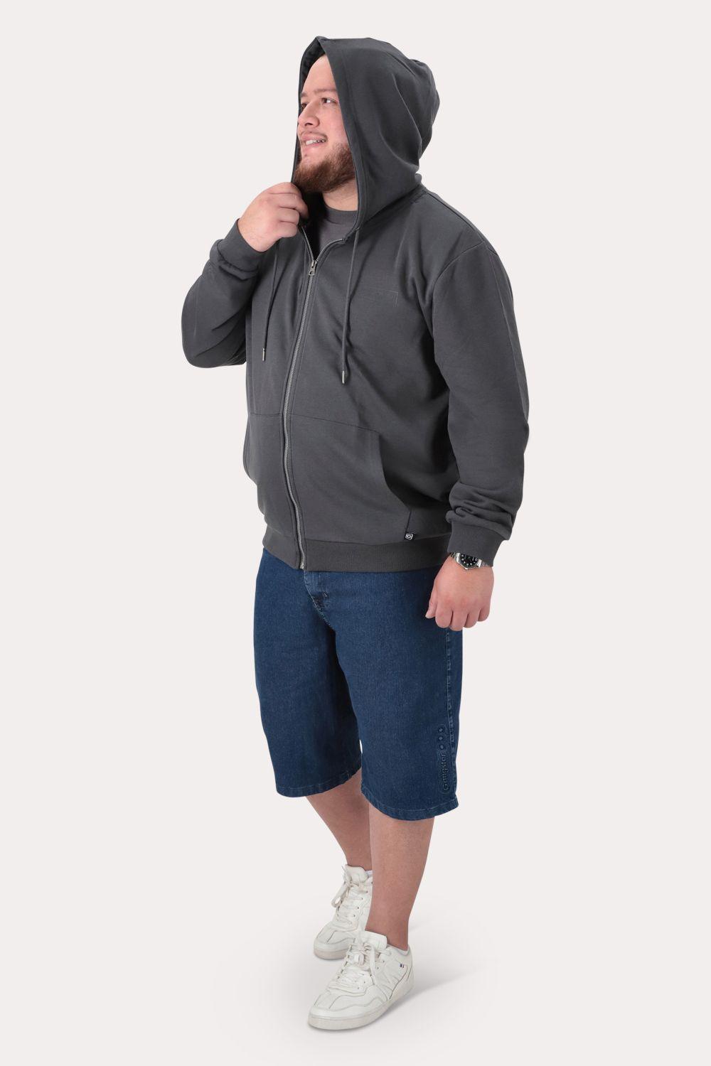 Plus Poleron Fullziper Fleece Loop Gris-3
