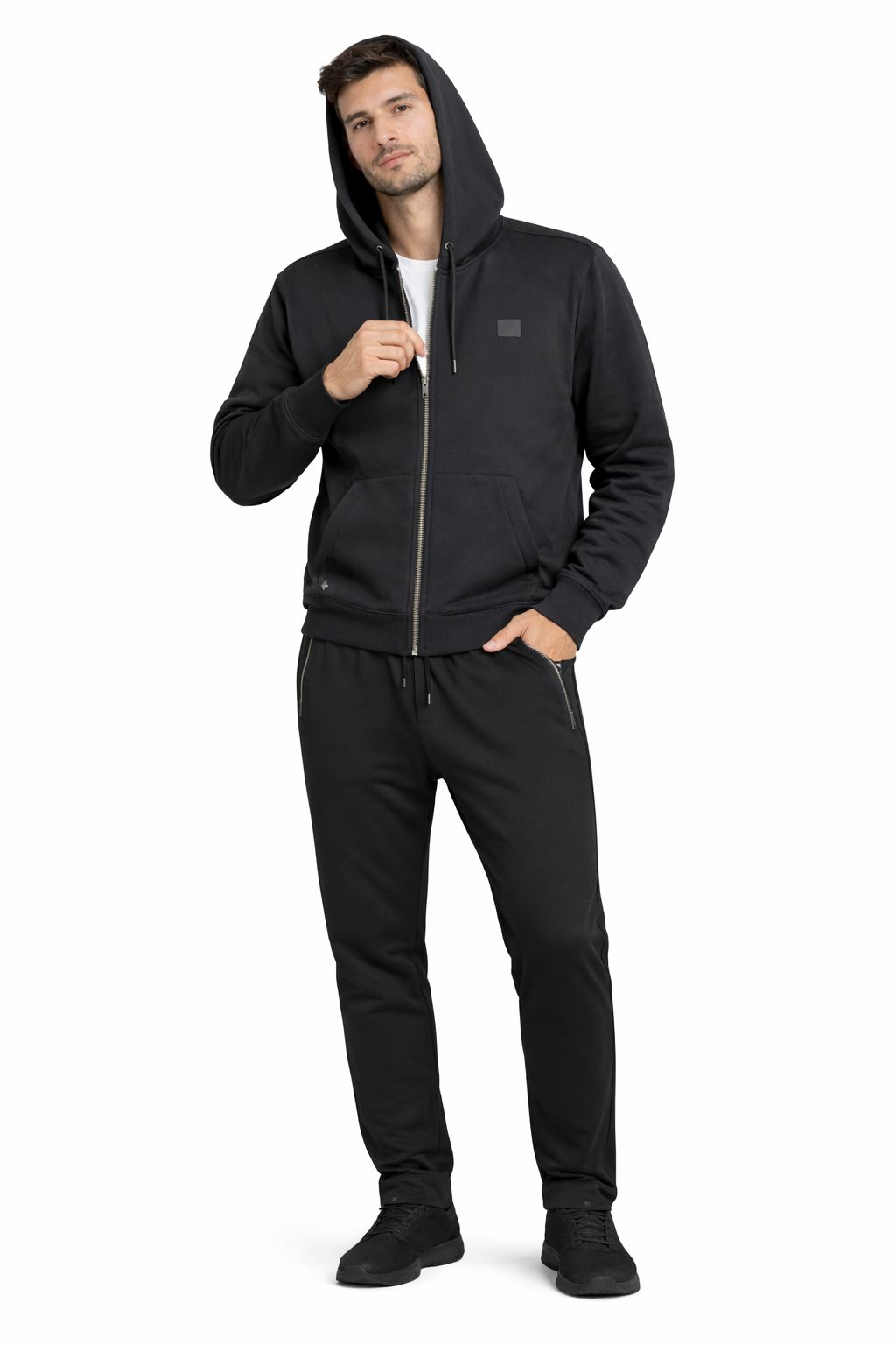 Poleron Fullzipper Loop Negro-3