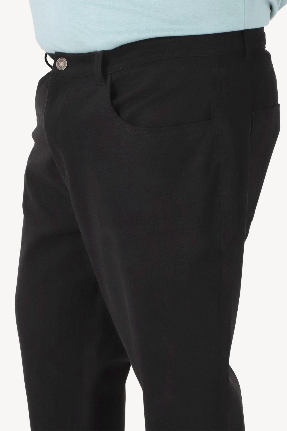Plus Pantalon Canvas Liso Castle Negro-2