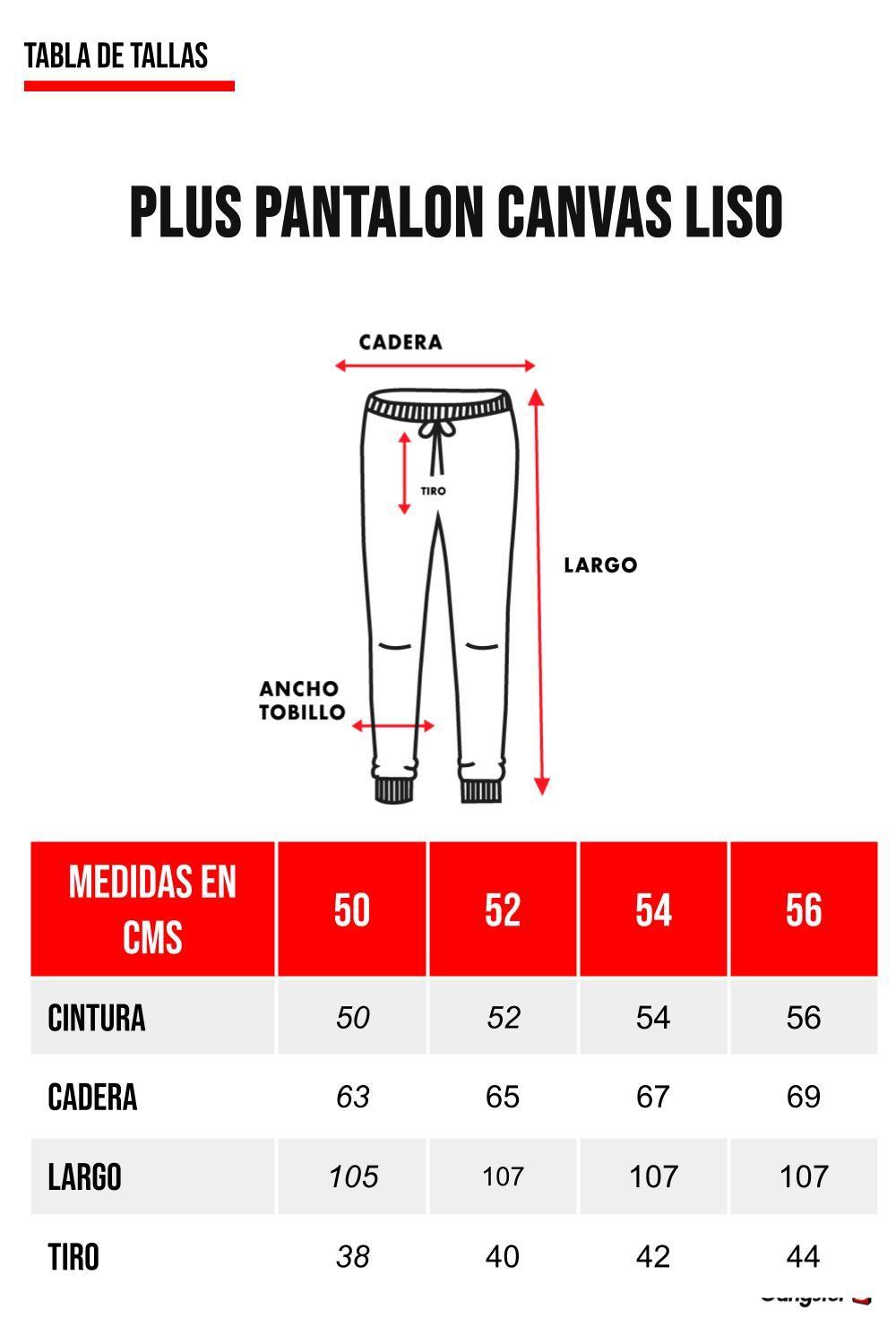 Plus Pantalon Canvas Liso Castle Negro-4