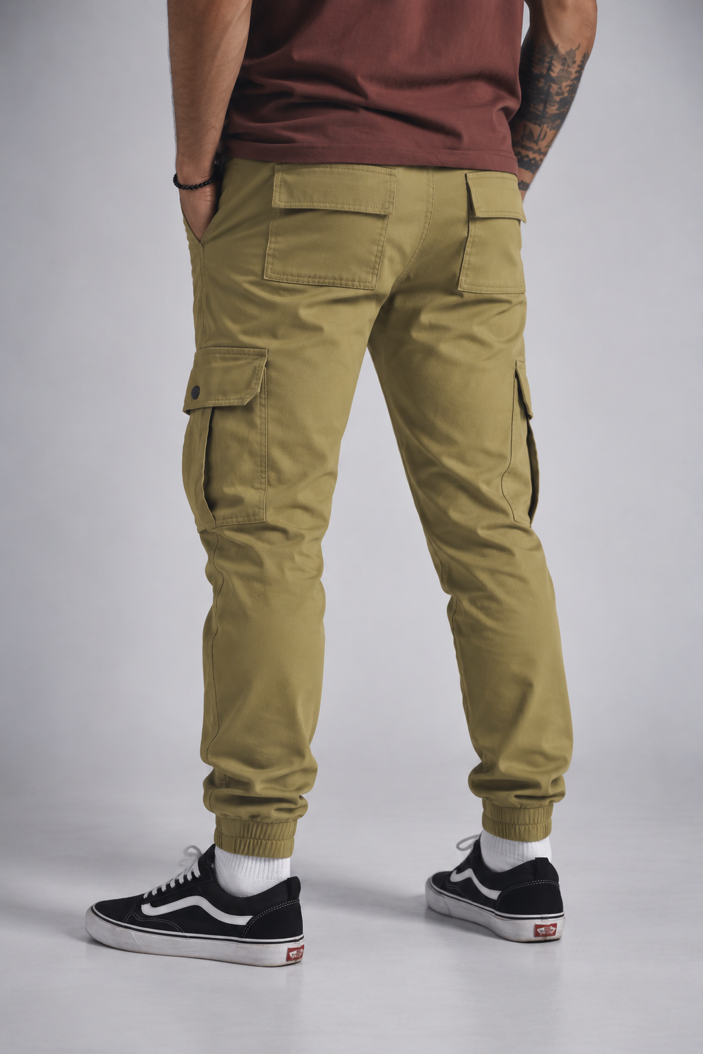 Pantalon Jogger Canvas Parachute Kaki Gangster-1
