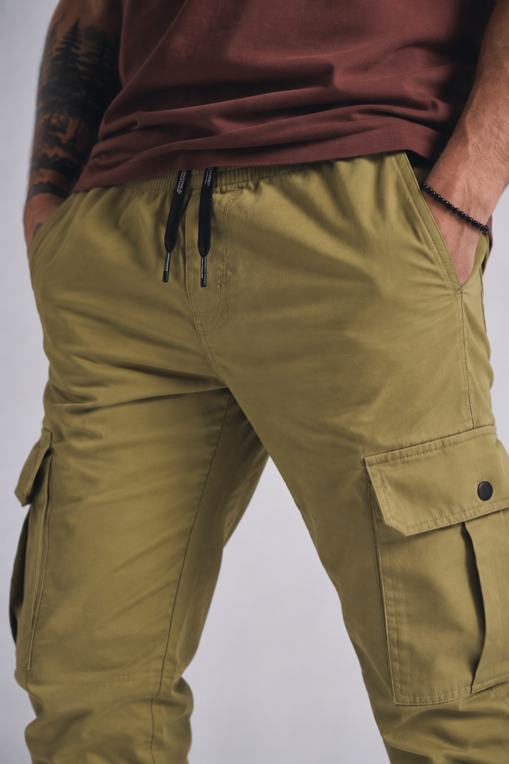 Pantalon Jogger Canvas Parachute Kaki Gangster-2