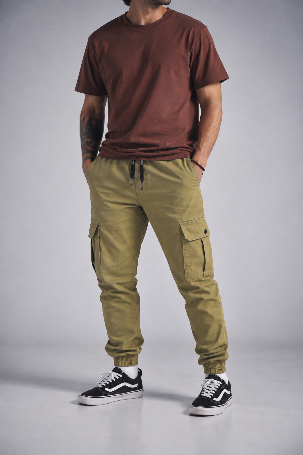 Pantalon Jogger Canvas Parachute Kaki Gangster-3