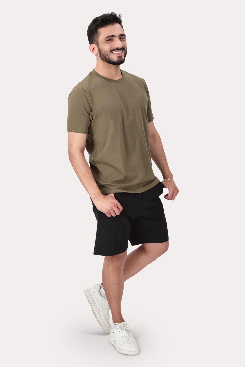 Polera Mc Basica Colombus Verde Militar-3