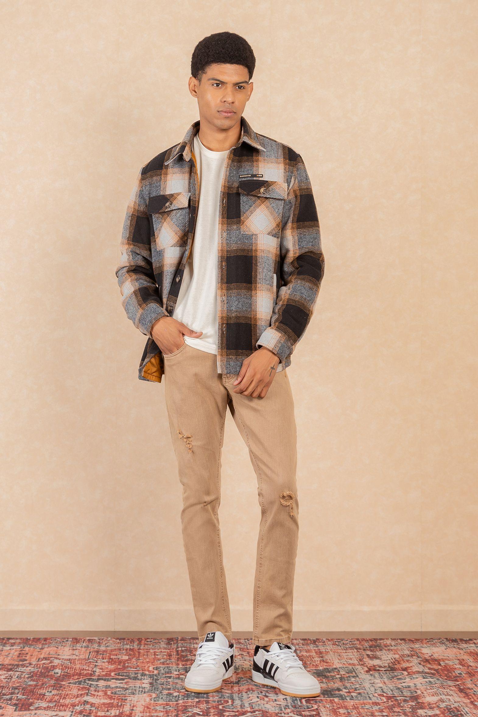 Chaqueta Franela Ranger Gris Gangster-3