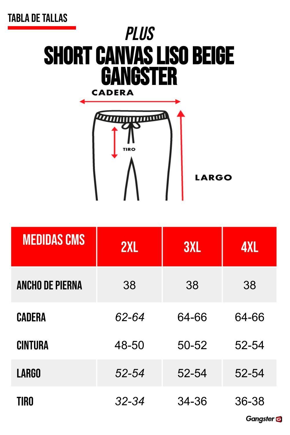 Plus Short Canvas Liso Beige Gangster-4