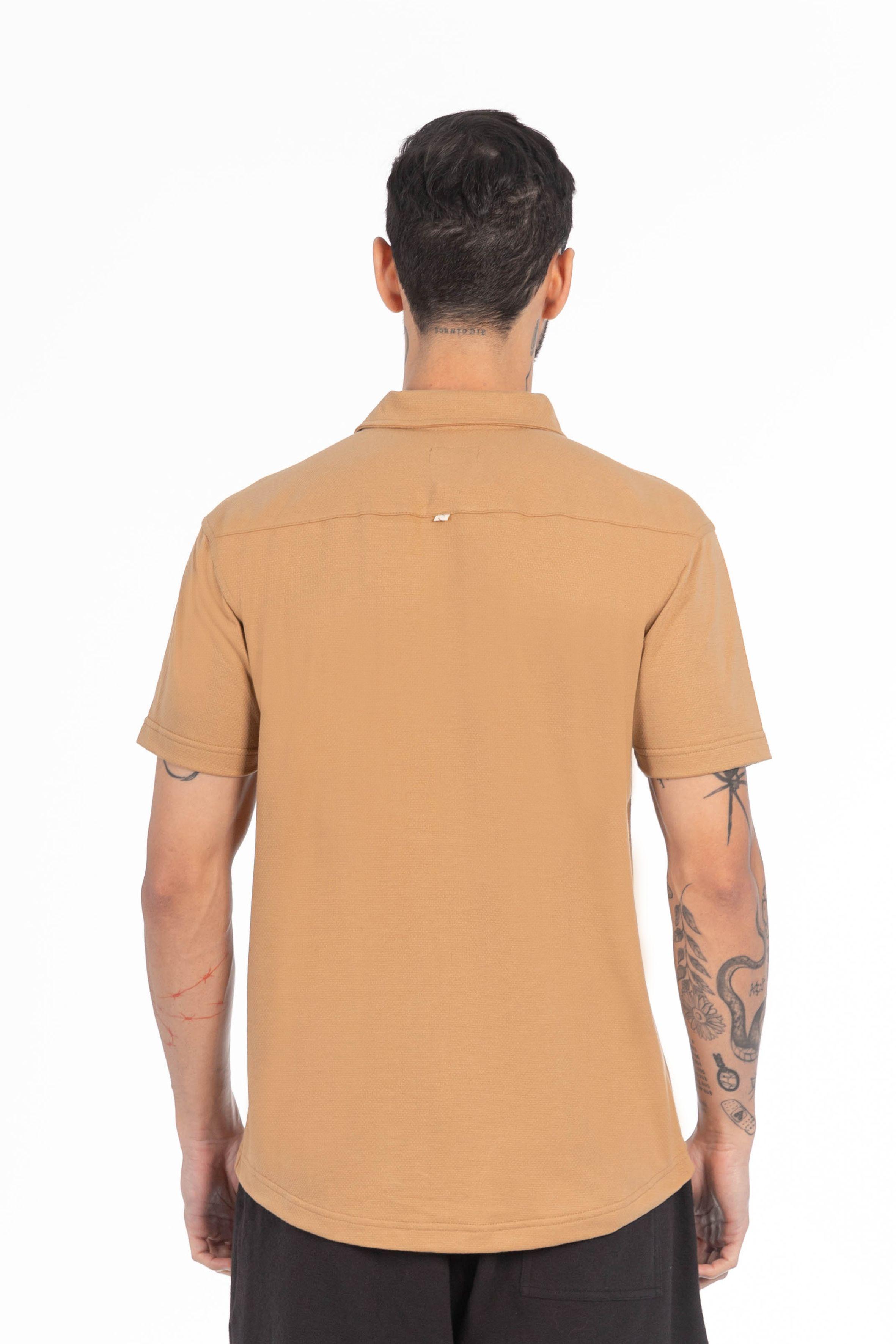 Camisa Camisa Textura Howard Café Claro-1