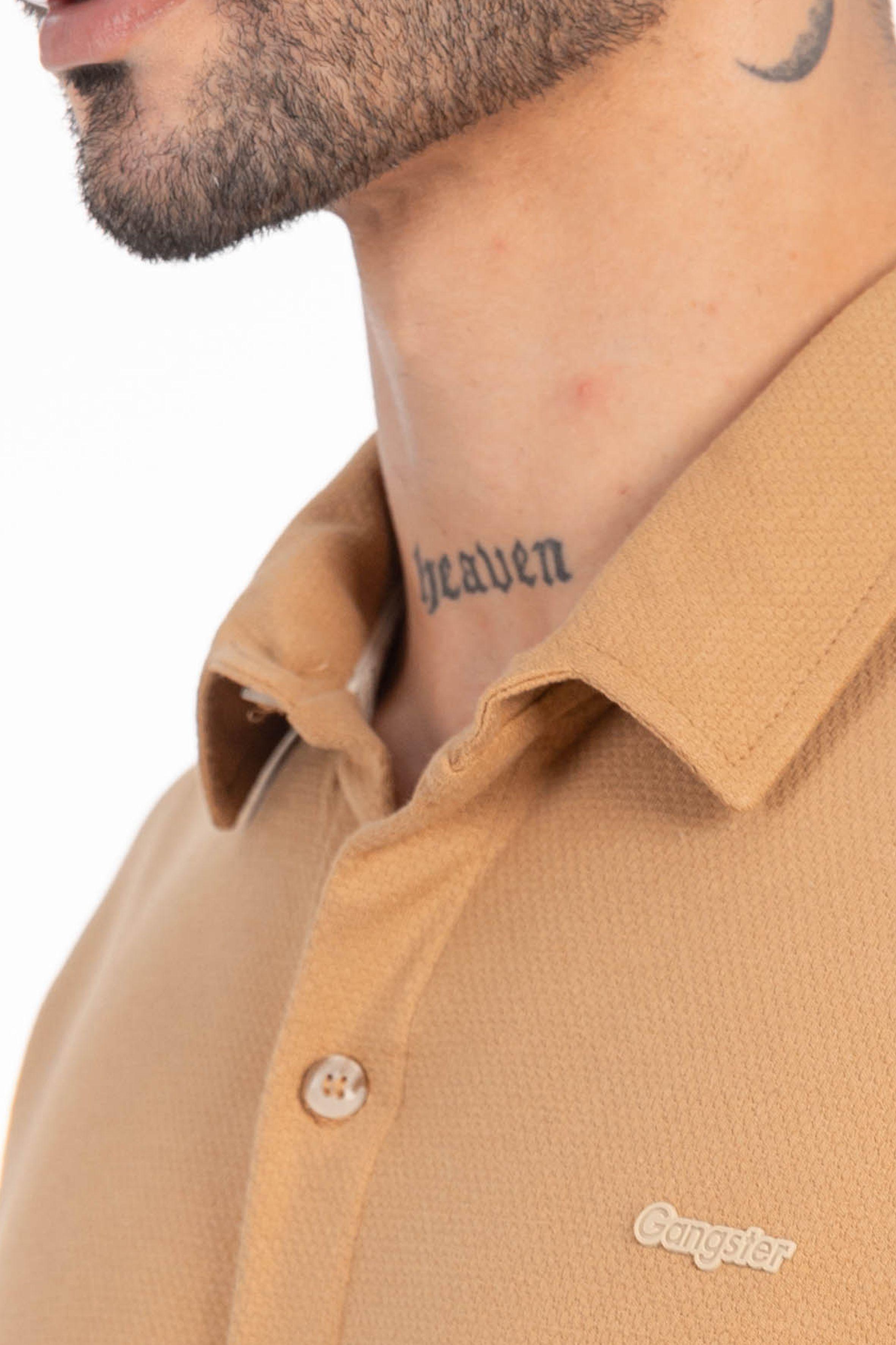 Camisa Camisa Textura Howard Café Claro-2