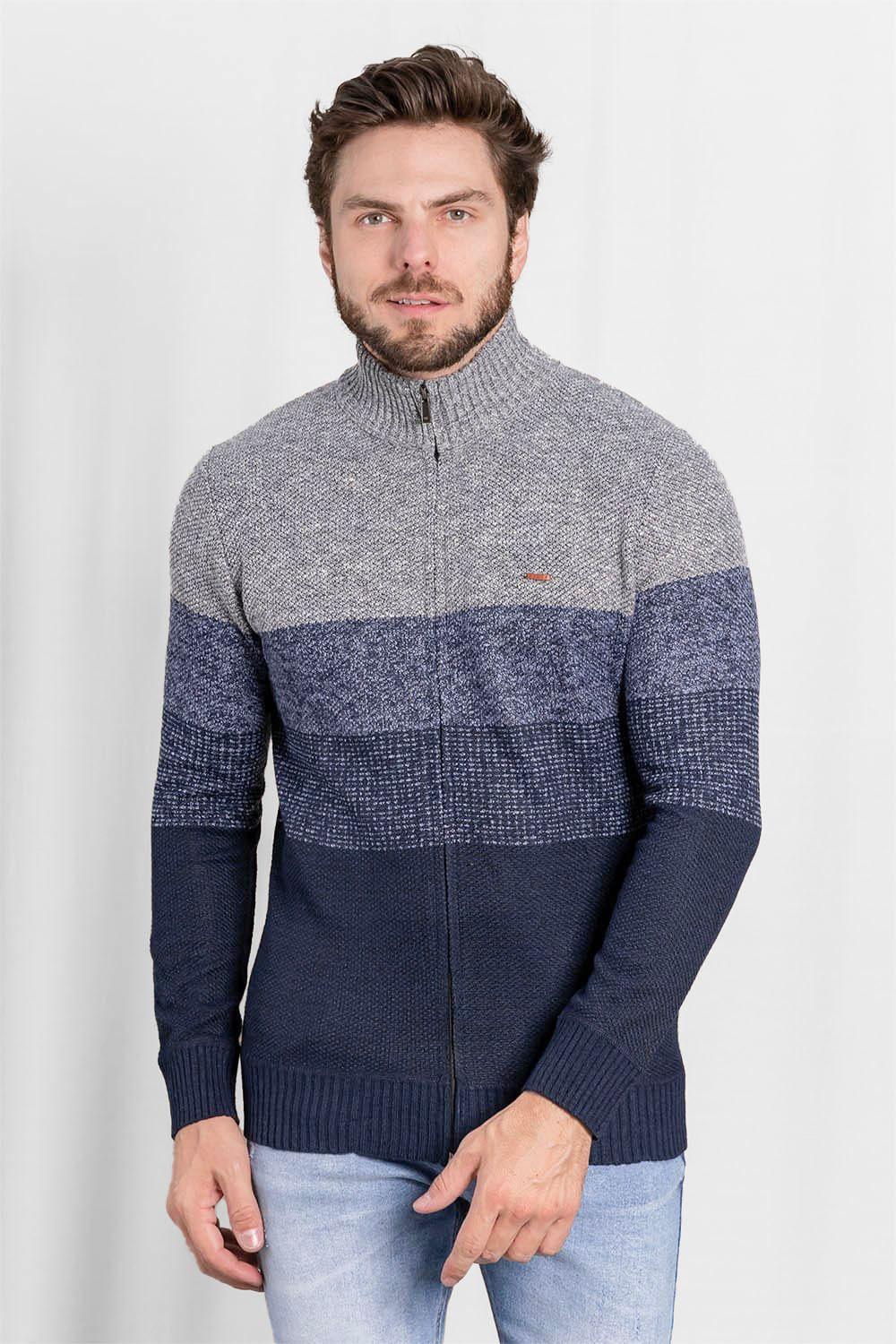 Chaleco Full Zipper Cuello Alto Start Azul Gangster-0