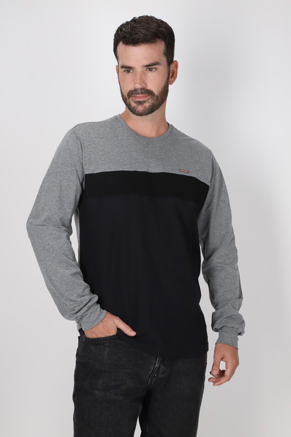 Polera ML Continental Gris Oscuro Gangster-0