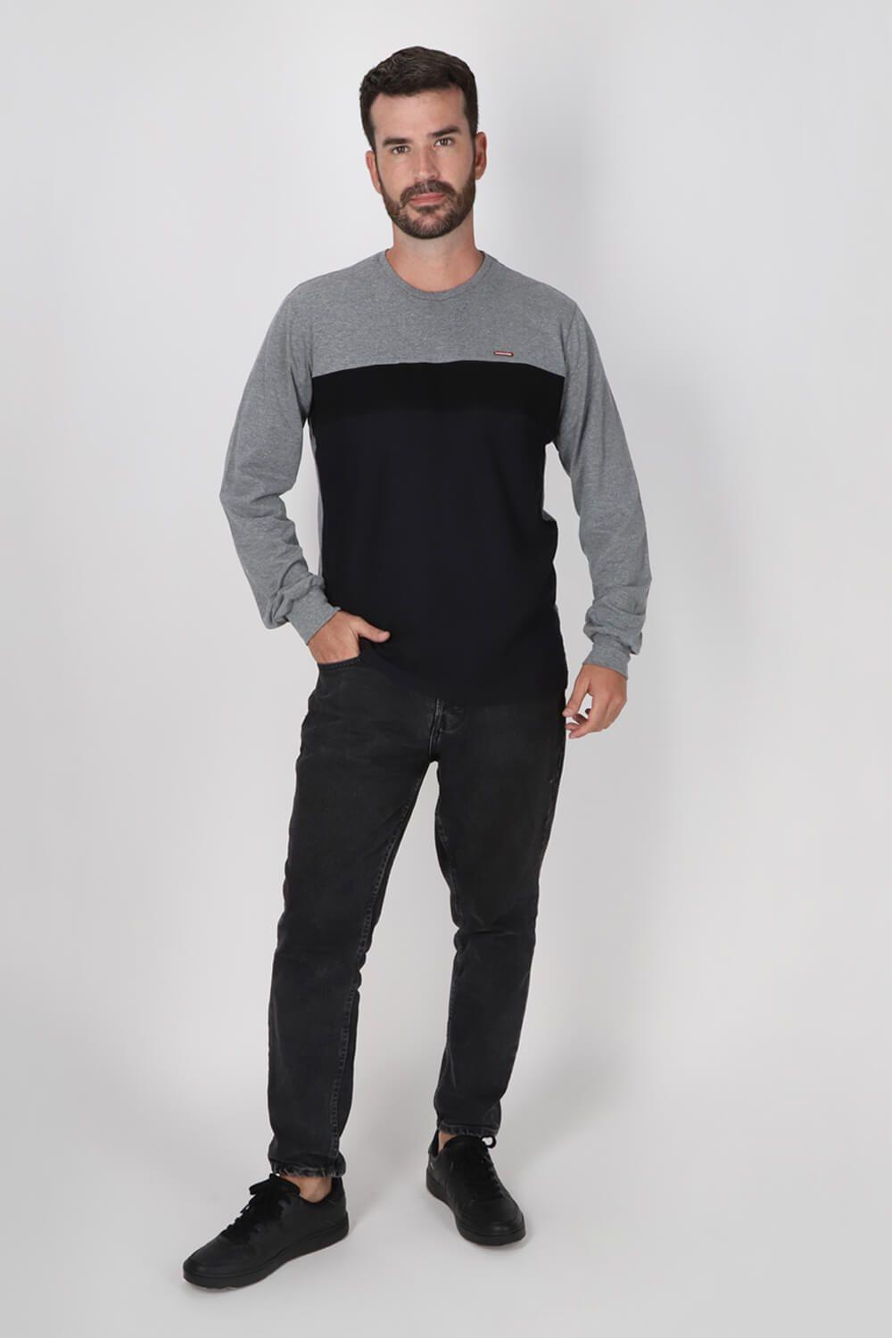 Polera ML Continental Gris Oscuro Gangster-3