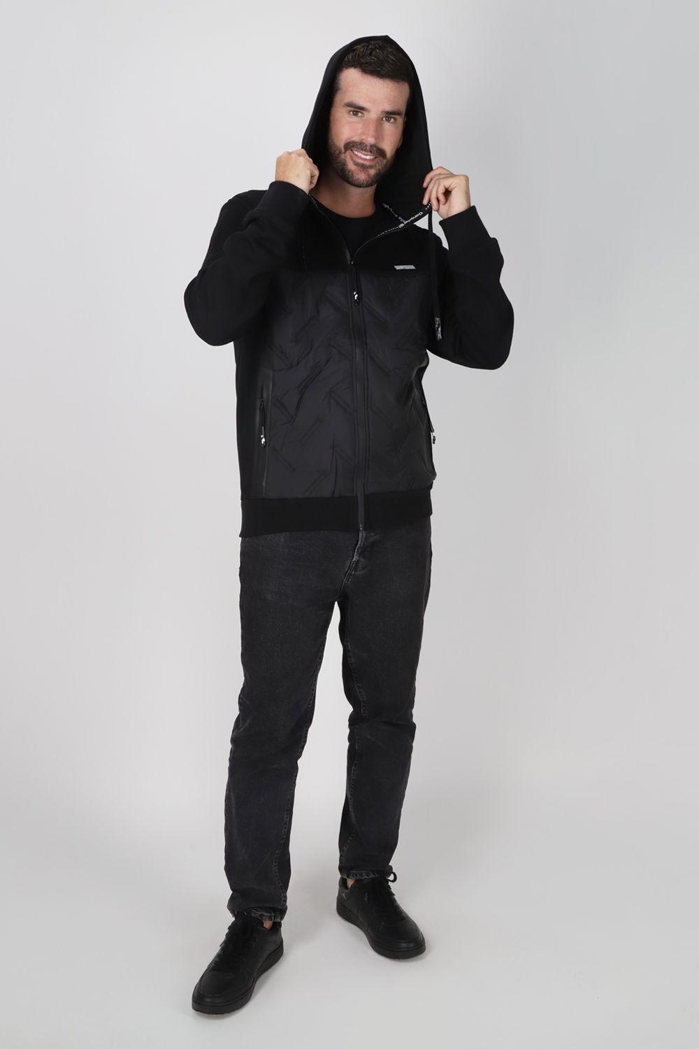 Chaqueta Híbrida Sintesis Negro Gangster-3