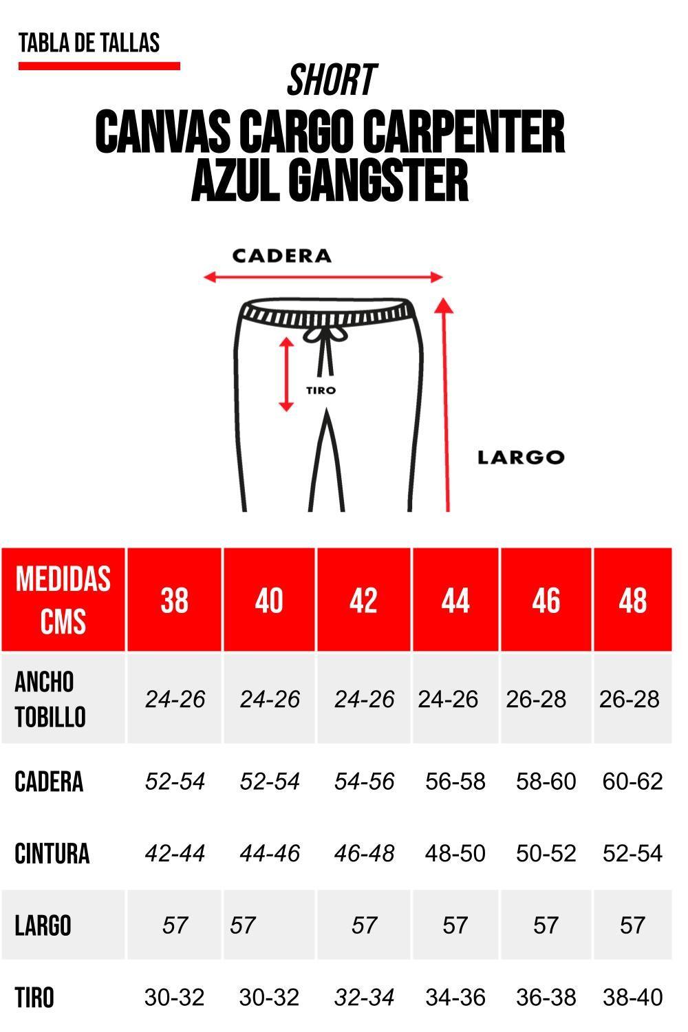 Short Canvas Cargo Carpenter Azul Gangster-5