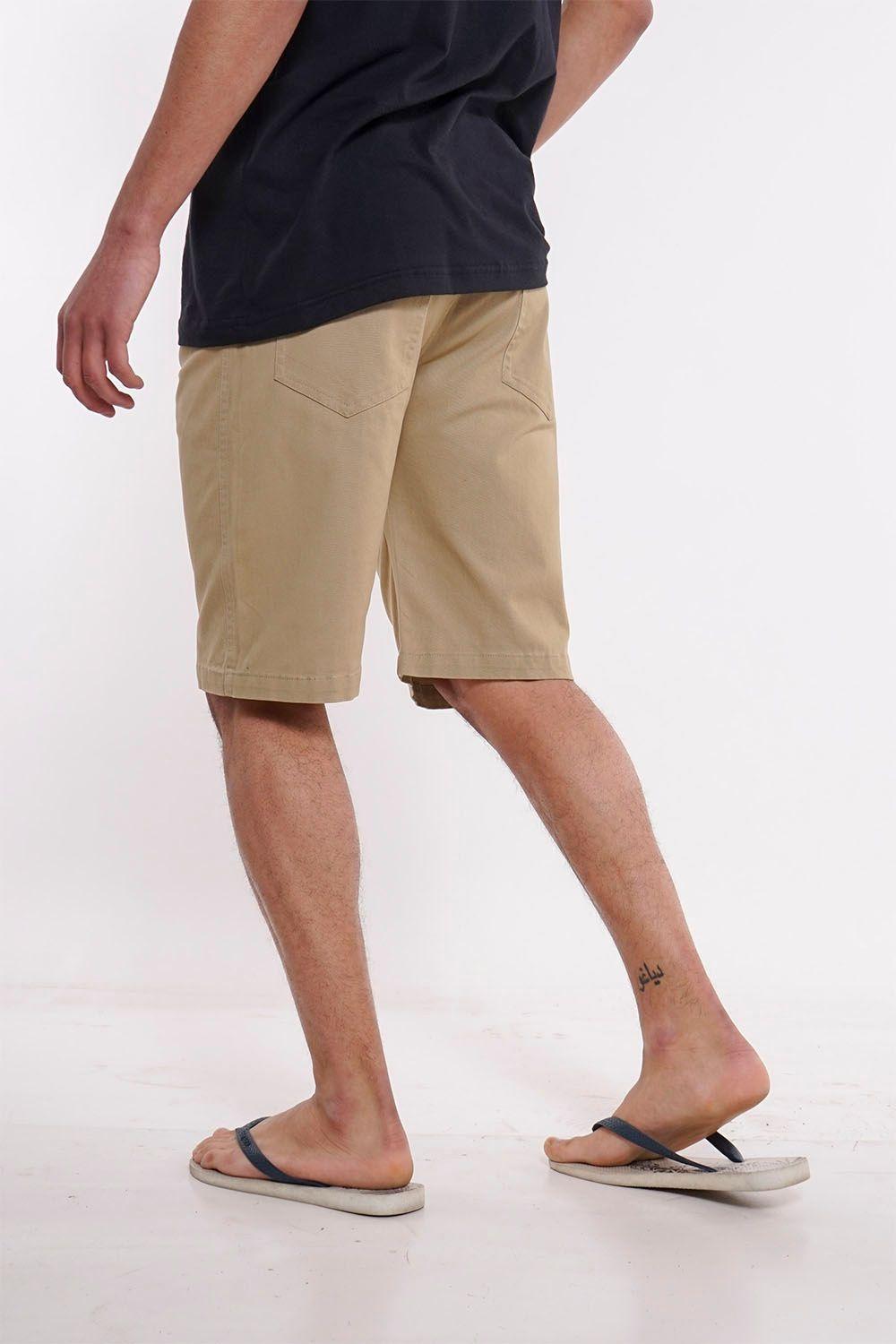 Short Canvas Bermudas Knee Beige Gangster-1