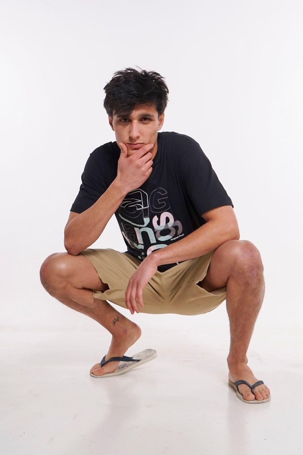 Short Canvas Bermudas Knee Beige Gangster-3