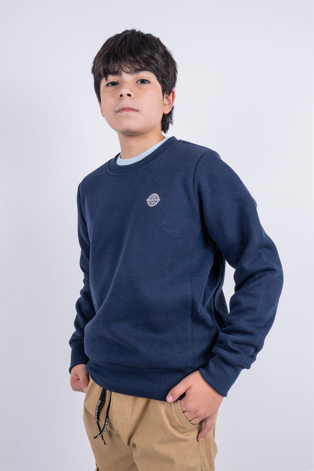 Teen Polerón Crew Fleece Crucial Azul Gangster-0