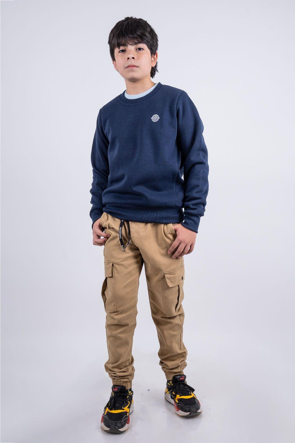 Teen Polerón Crew Fleece Crucial Azul Gangster-2