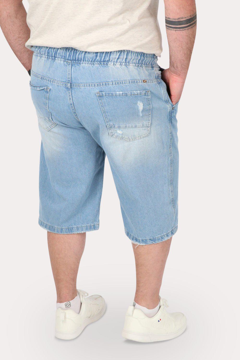 Plus Short Bermuda Denin Jeans Cuff Azul Gangster-1