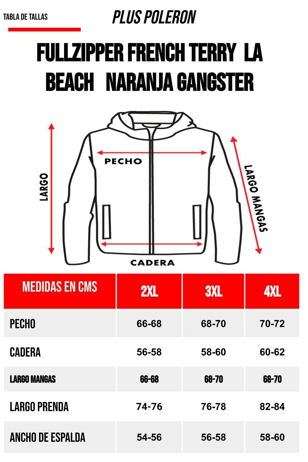 Plus Poleron Hoodie La Beach Naranjo Gangster-5