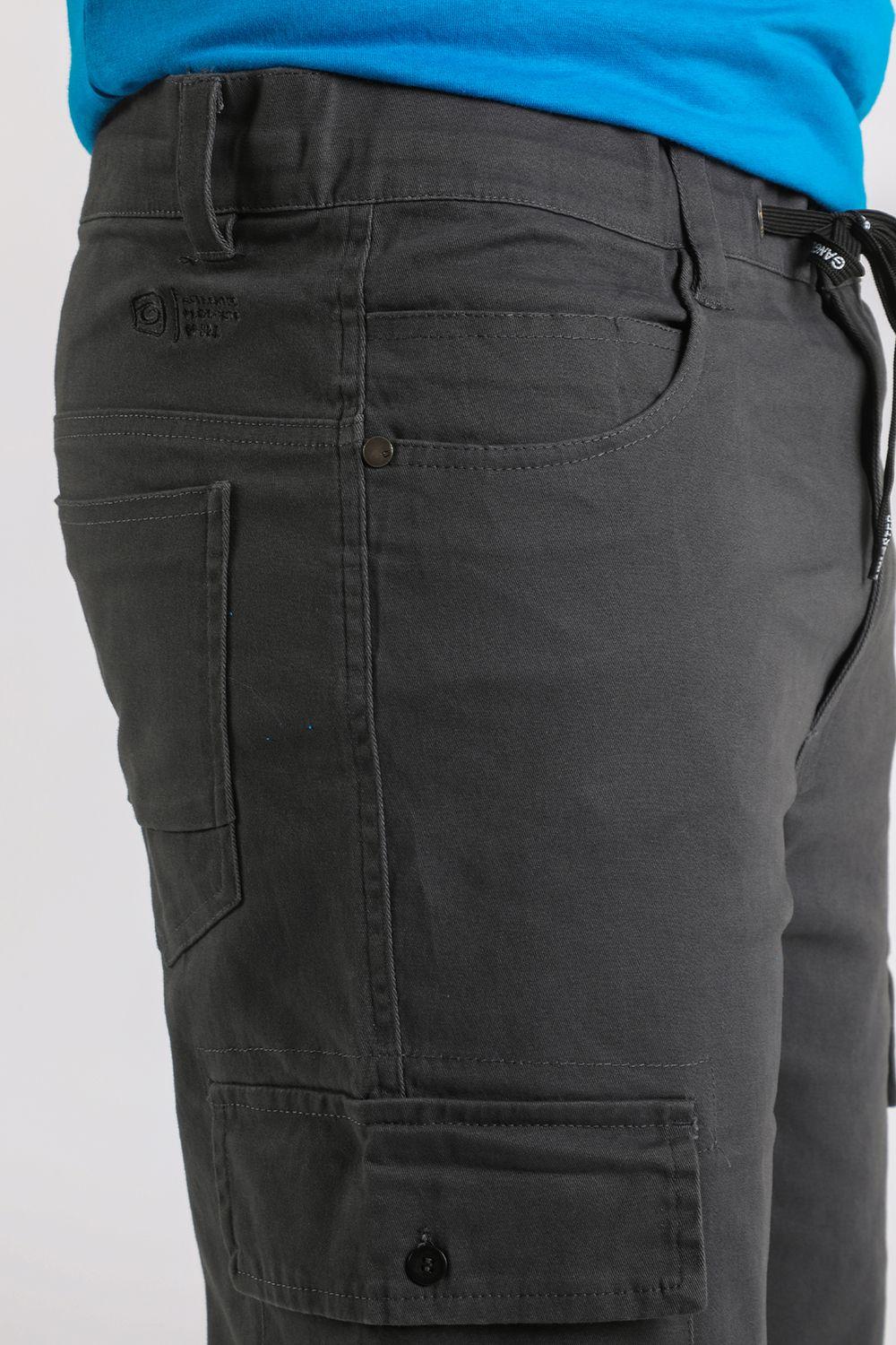 Short Canvas Cargo Sixpo Gris Gangster-2