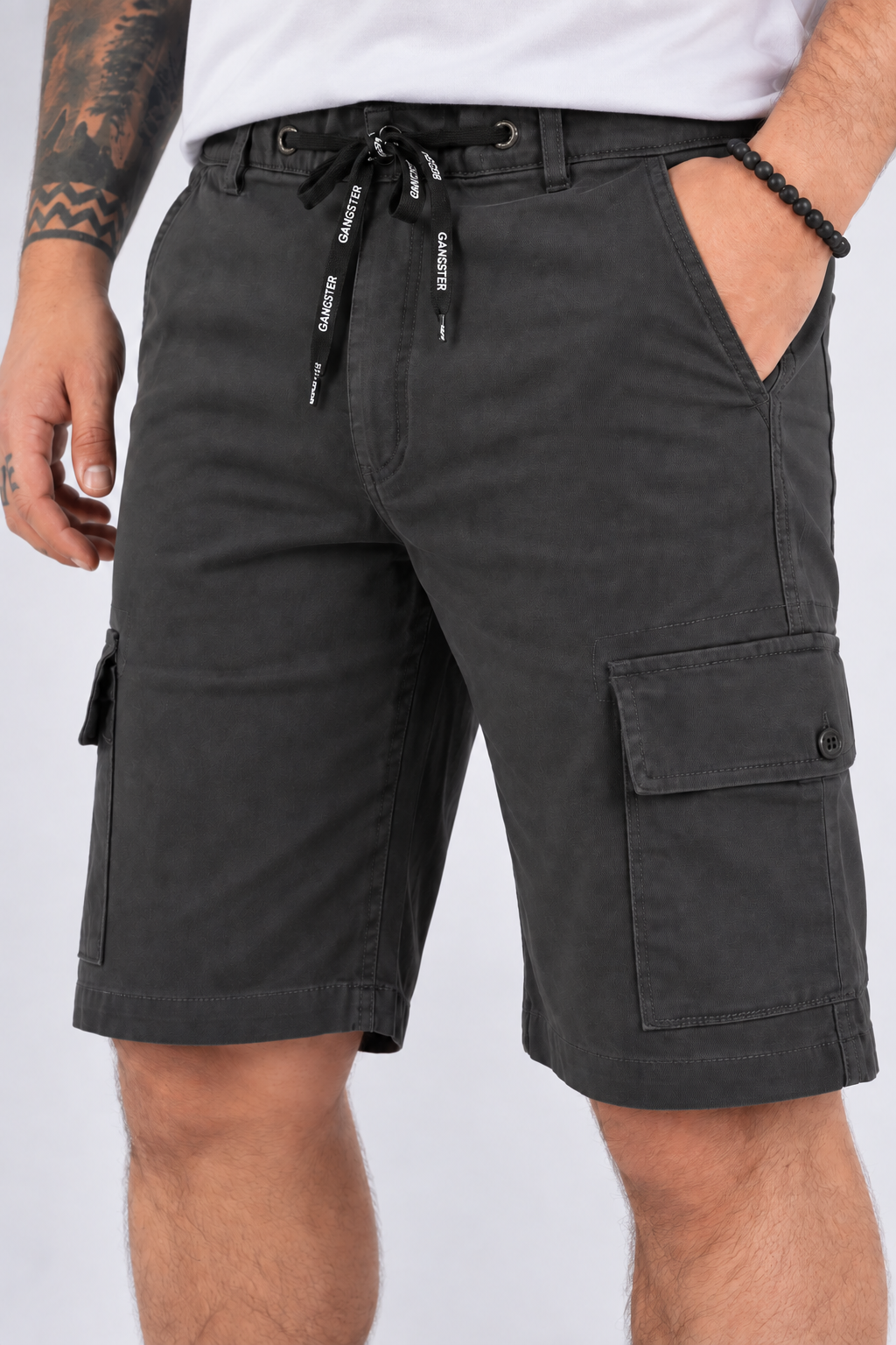 Short Canvas Cargo Sixpo Gris Gangster-0