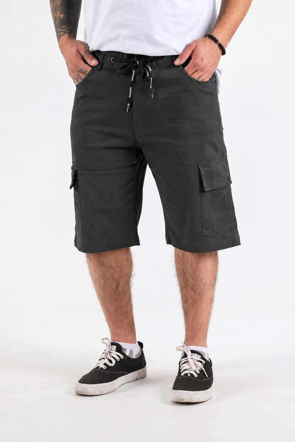 Short Canvas Cargo Sixpo Gris Gangster-3