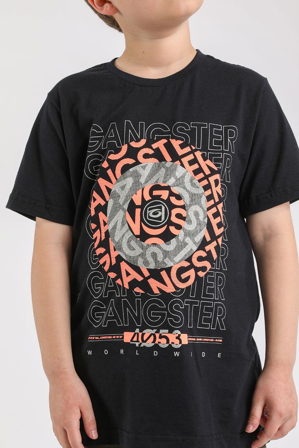 Teen Polera Mc Básica Disc Negro Gangster-2