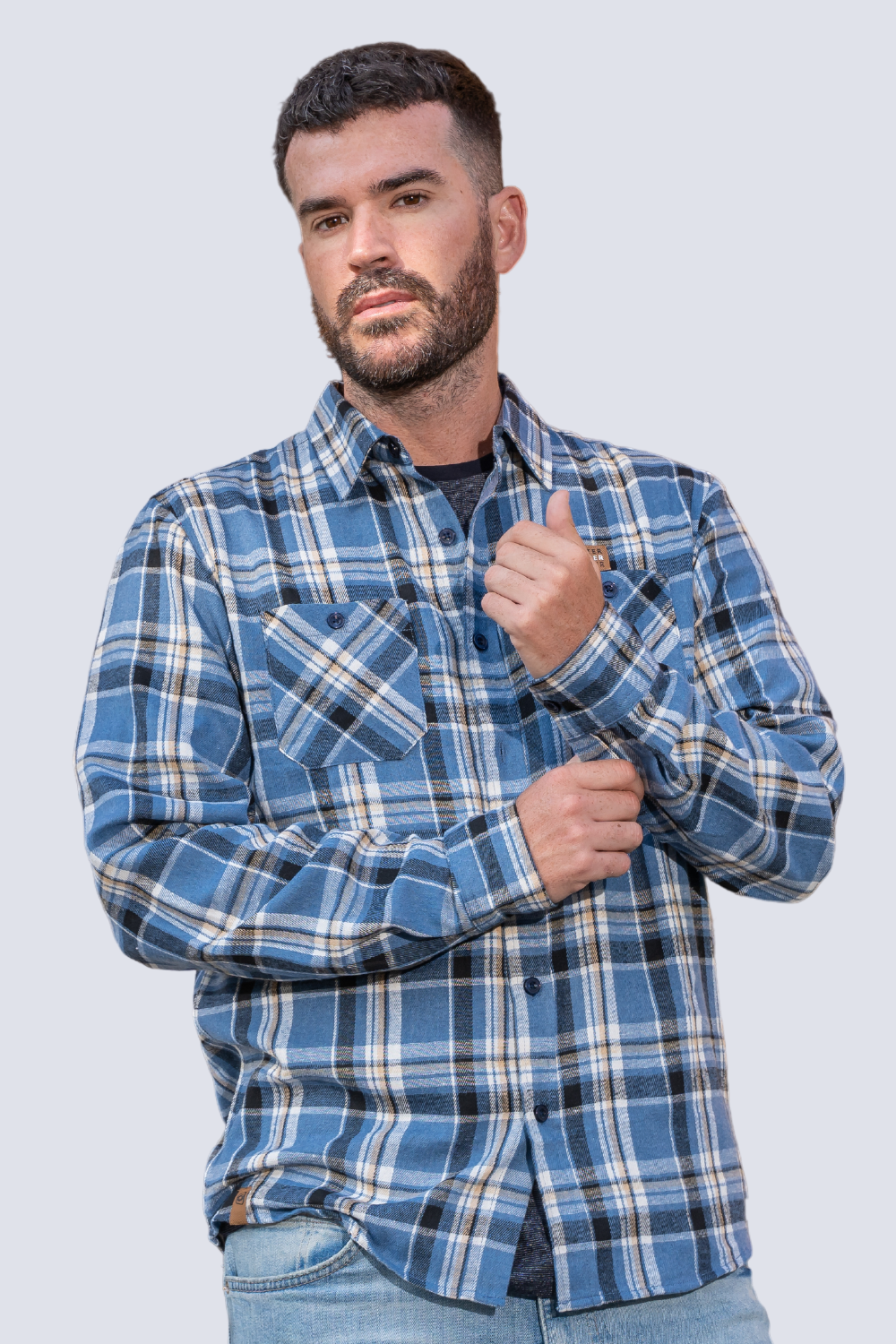 Camisa ML Franela Timber Azul Gangster-0