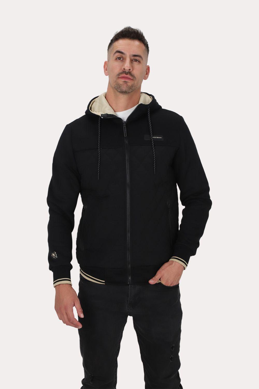 Chaqueta Hibridas Patchwork Negro Gangster-0