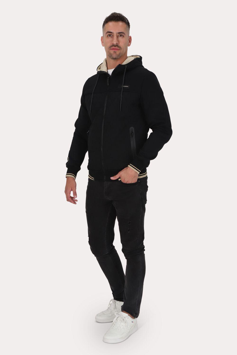 Chaqueta Hibridas Patchwork Negro Gangster-3