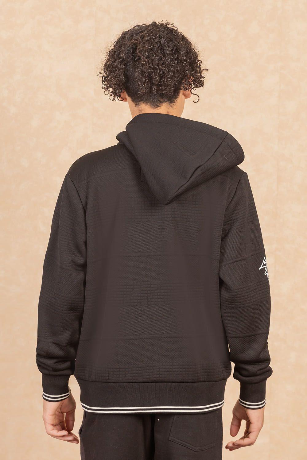 Teen Poleron Fullziper Jacquard Sherpa Solaris Negro Gangster-1