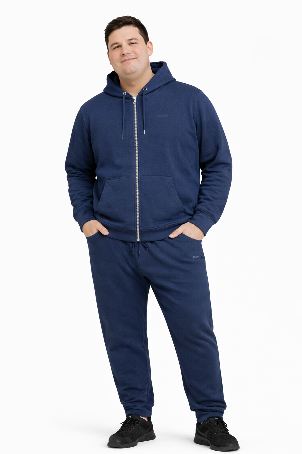 Plus Poleron Fullzipper Passage Azul Marino-3