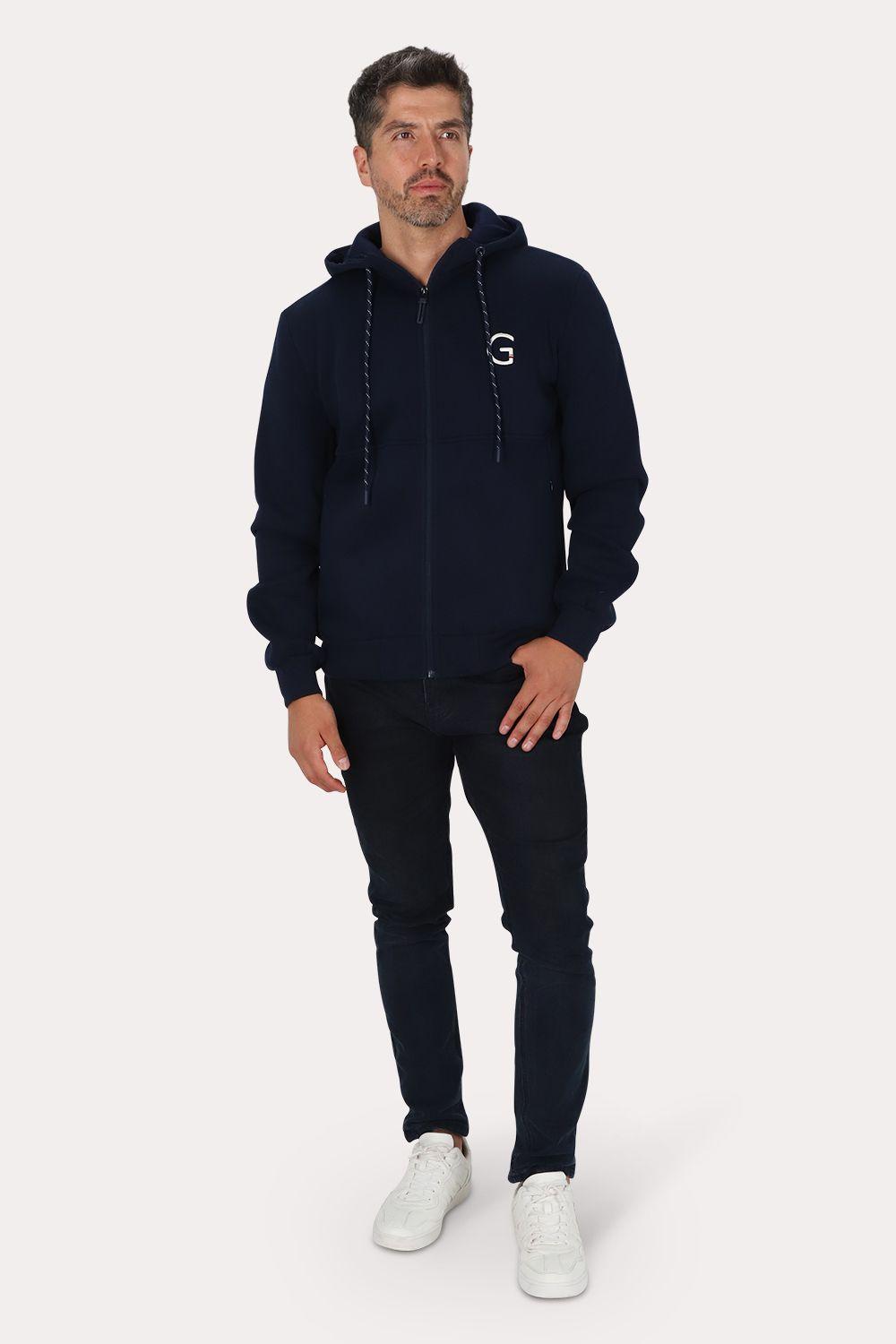 Poleron Full Zipper Fleece Outpost Azul Gangster-2