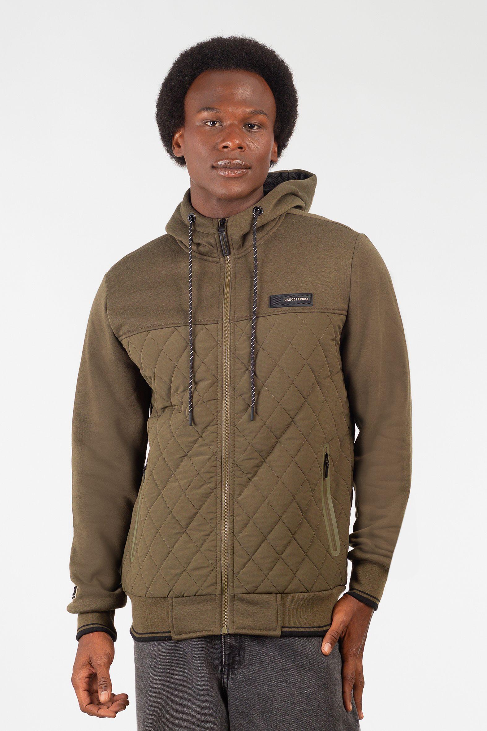 Chaqueta Hibridas Patchwork Verde Oliva Oscuro Gangster-0
