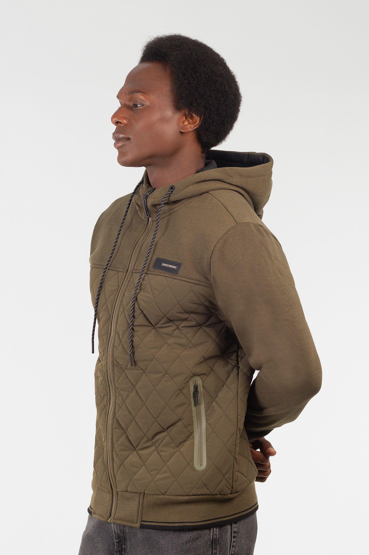 Chaqueta Hibridas Patchwork Verde Oliva Oscuro Gangster-4