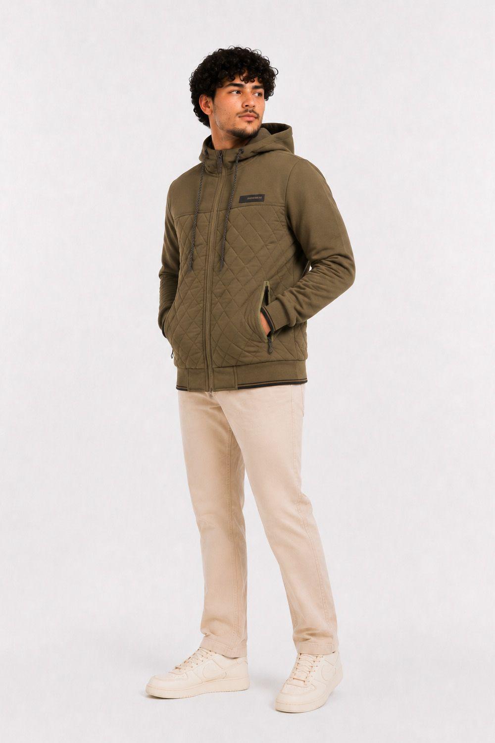 Chaqueta Hibridas Patchwork Verde Oliva Oscuro Gangster-2