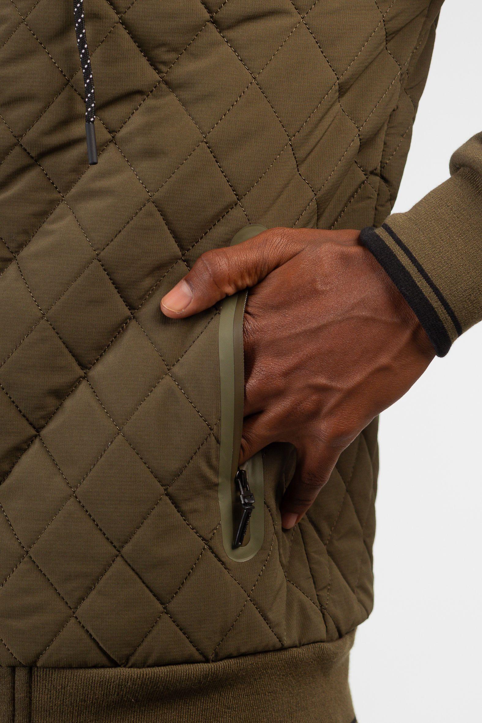 Chaqueta Hibridas Patchwork Verde Oliva Oscuro Gangster-3