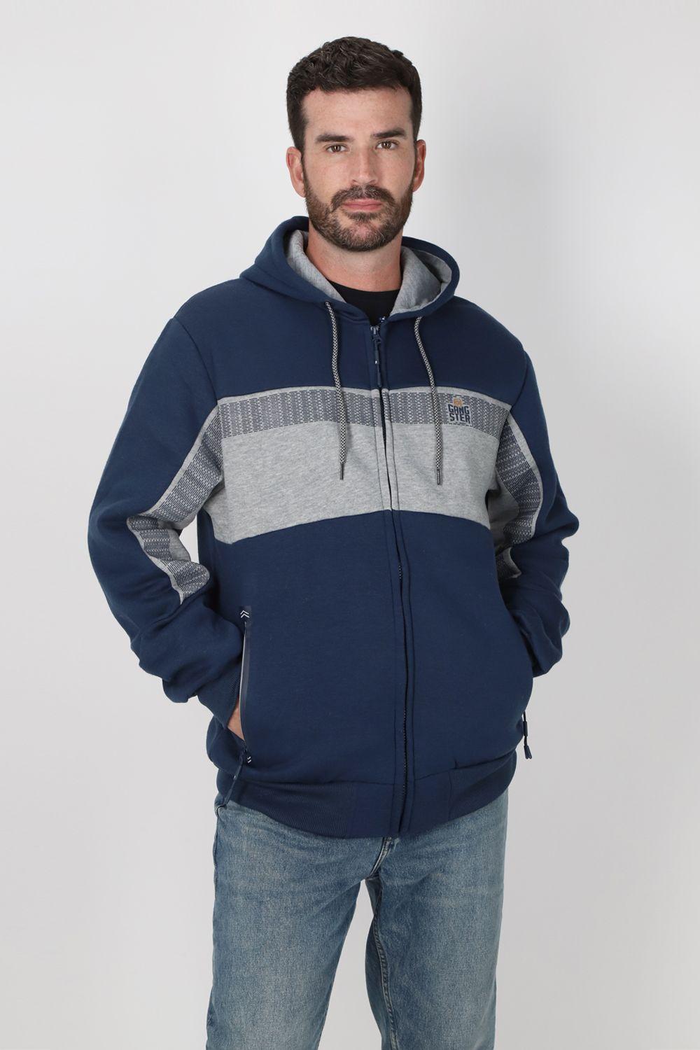 Poleron Full Zipper Buggie Azul Marino Gangster-0