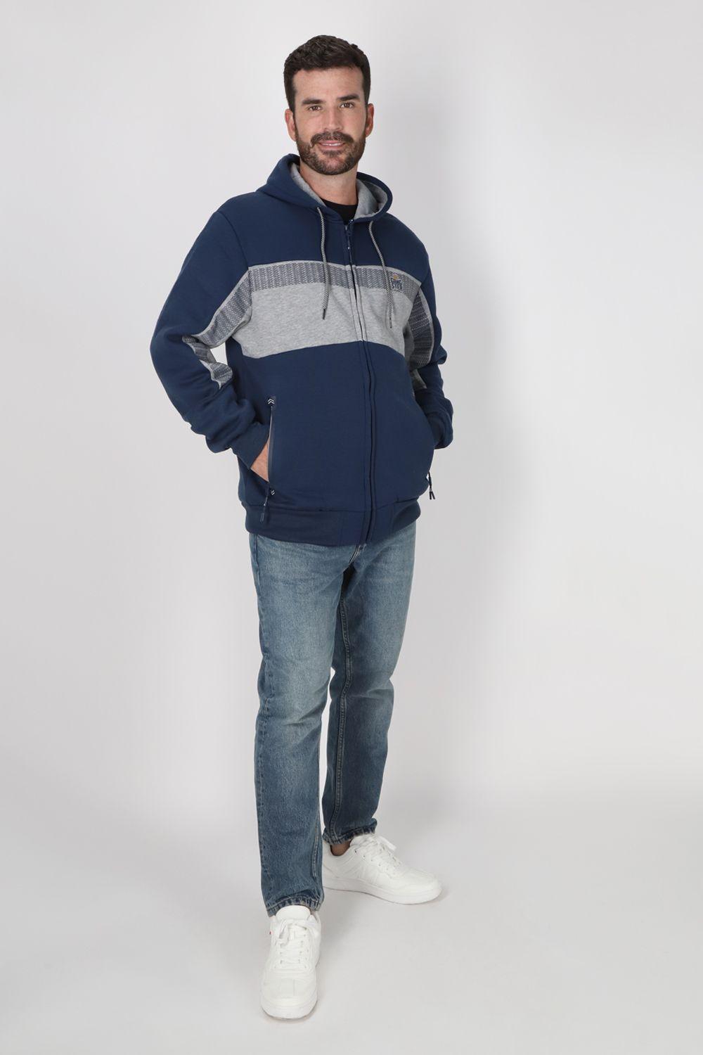 Poleron Full Zipper Buggie Azul Marino Gangster-3