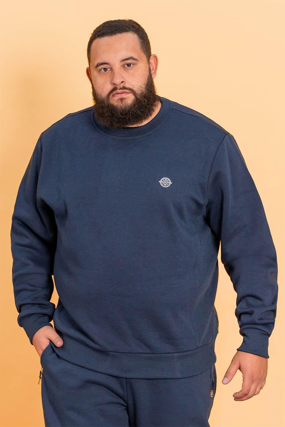 Poleron Crew Fleece Crucial Azul Gangster-1