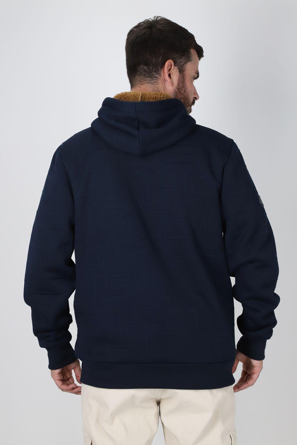 Poleron Full Zipper Jacquard Sherpa Astro Azul Gangster-1