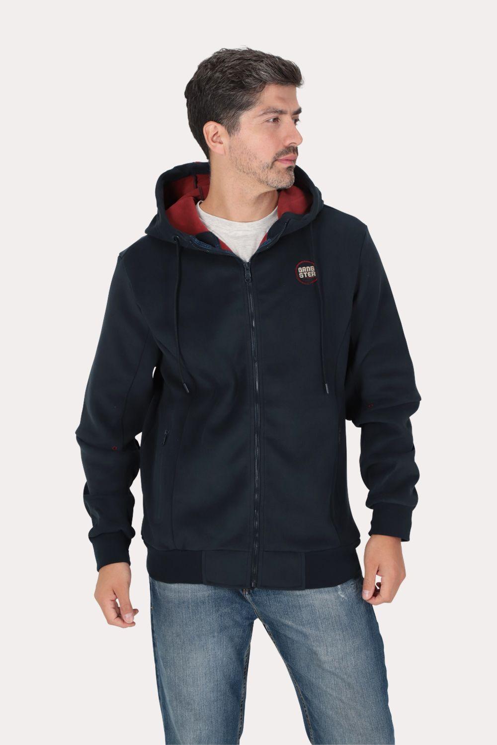 Poleron Full Zipper Outland Azul Marino Gangster-0
