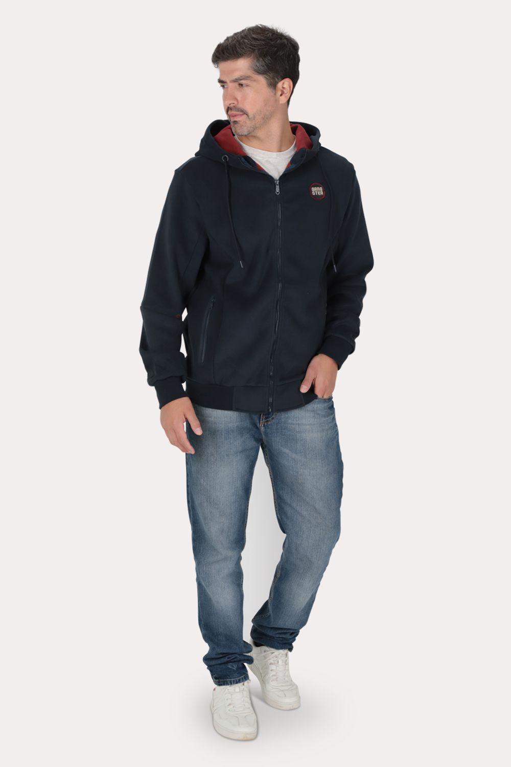 Poleron Full Zipper Outland Azul Marino Gangster-3