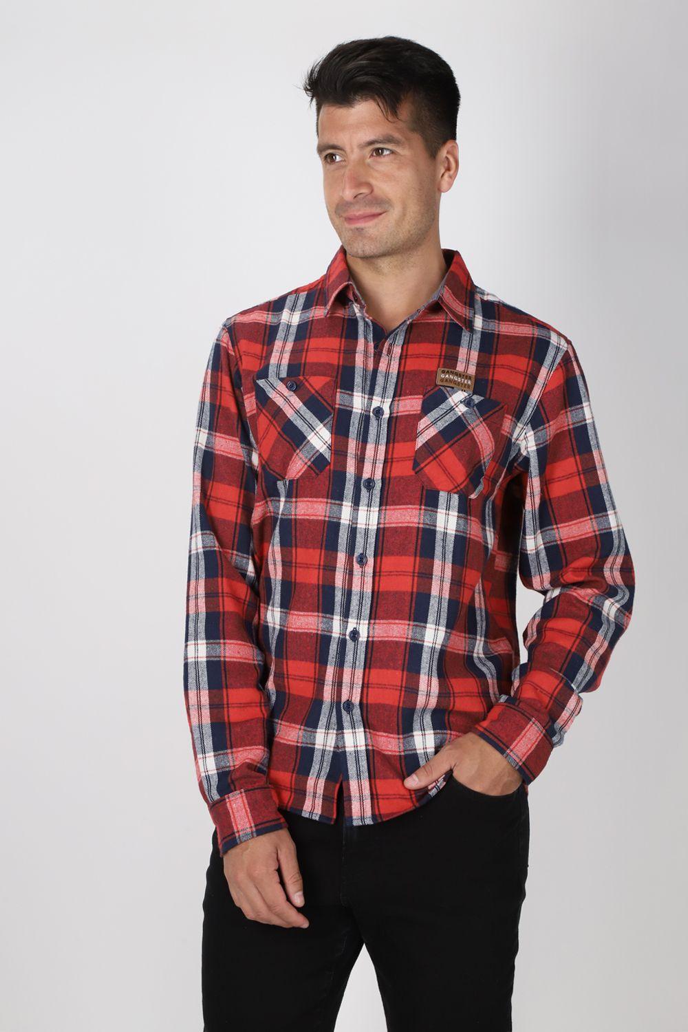 Camisa Franela  ML Fireside Rojo Gangster-0