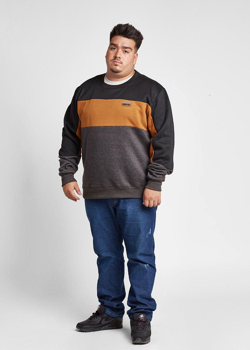 Plus Poleron Crew Chest Negro Gangster-3