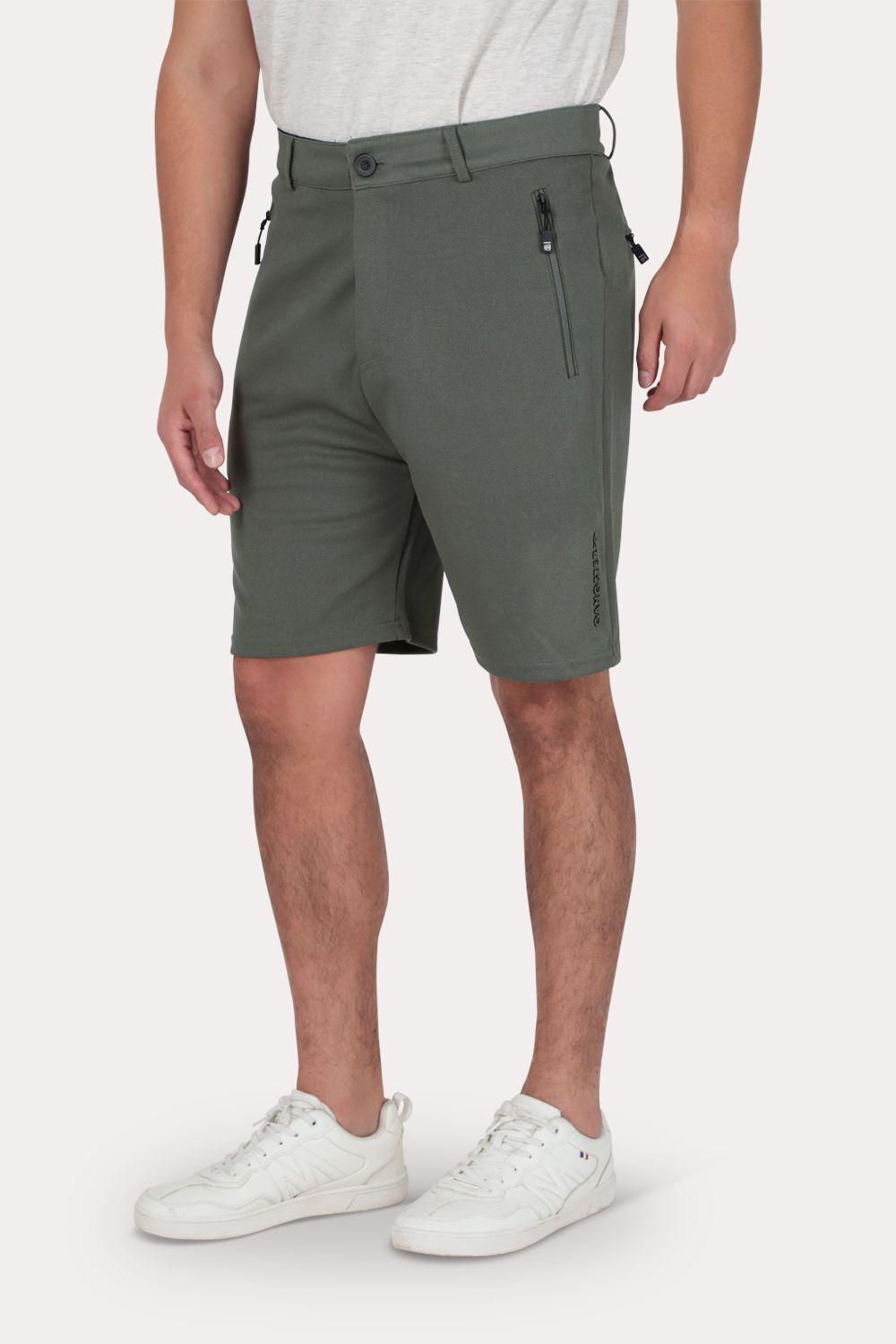 Short Bermuda Jogger Liso Comfort Gris Gangster-0