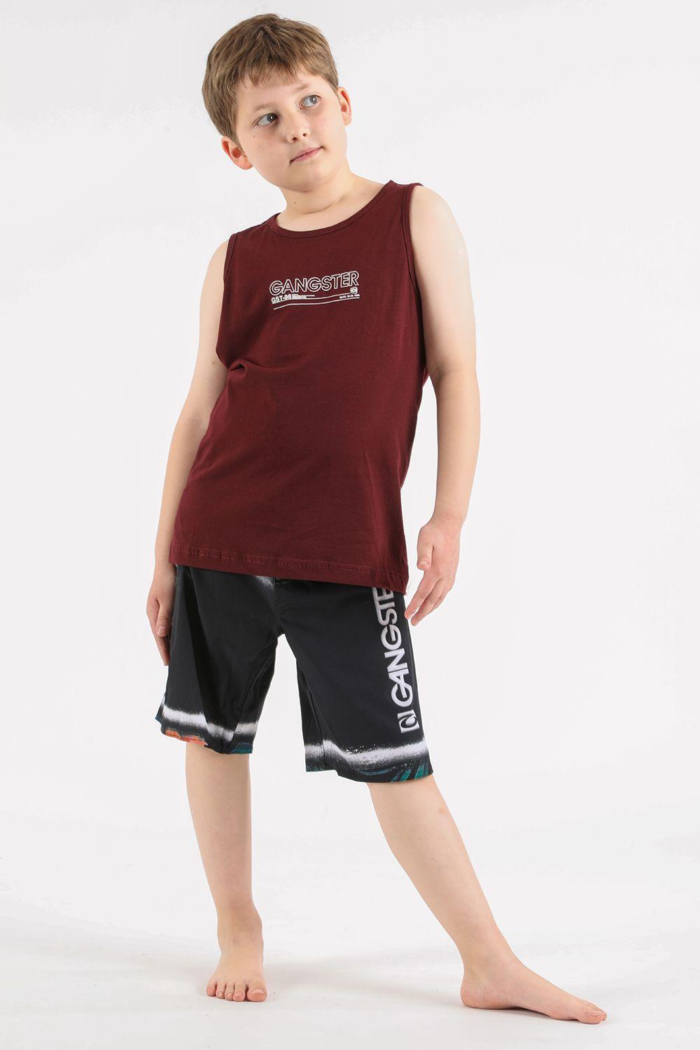 Teen Polera Sm Camo Burdeo Gangster-3